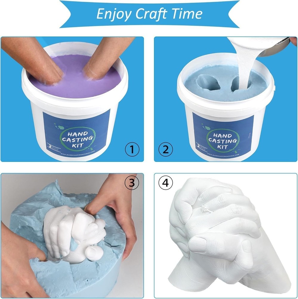 Hand Casting Kit Couples & Keepsake Hand Mold kit Couples for Holiday Activit...
