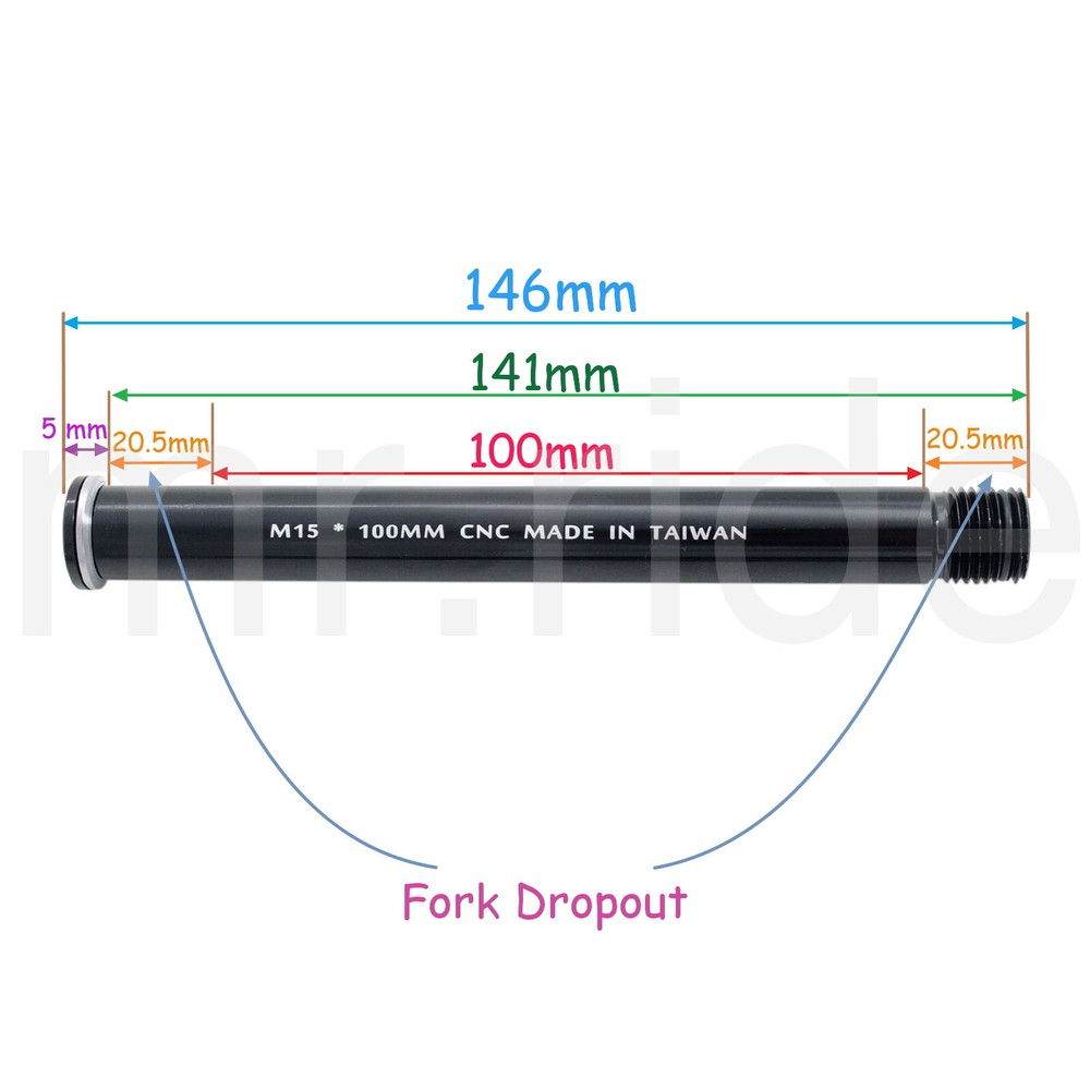 Front Thru Axle:15x100MM,Boost Hub Compatible,Black,50g,SR SUNTOUR Boost Fork