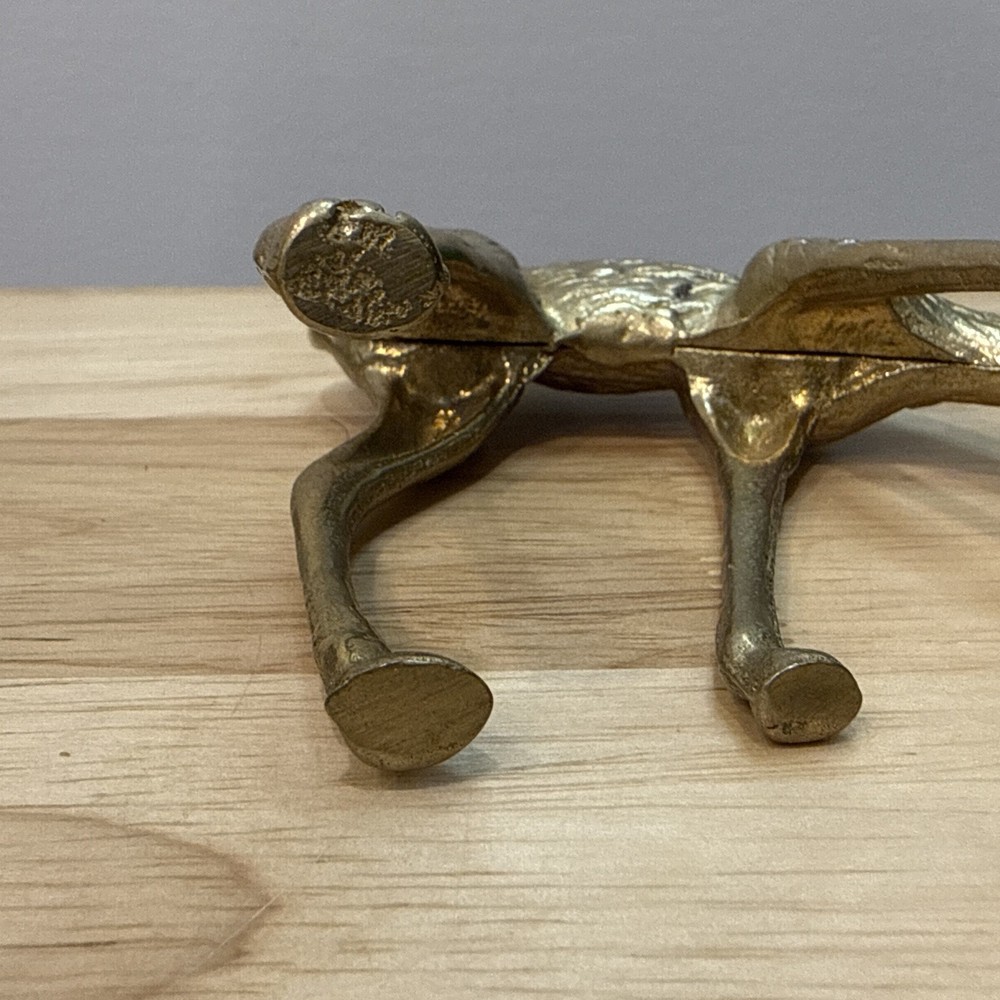 Brass Candlestick And Brass Deer
