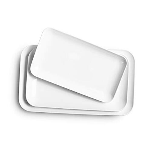 Large Serving Platter Set Large Serving Tray - Rectangular 16/14/12inch White