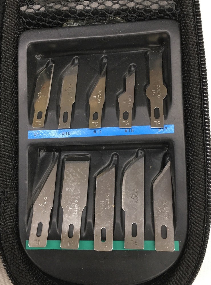 X-ACTO Basic Hobby Set, 3 Knives, 13 Blades, Compression Carry Case, Preowned