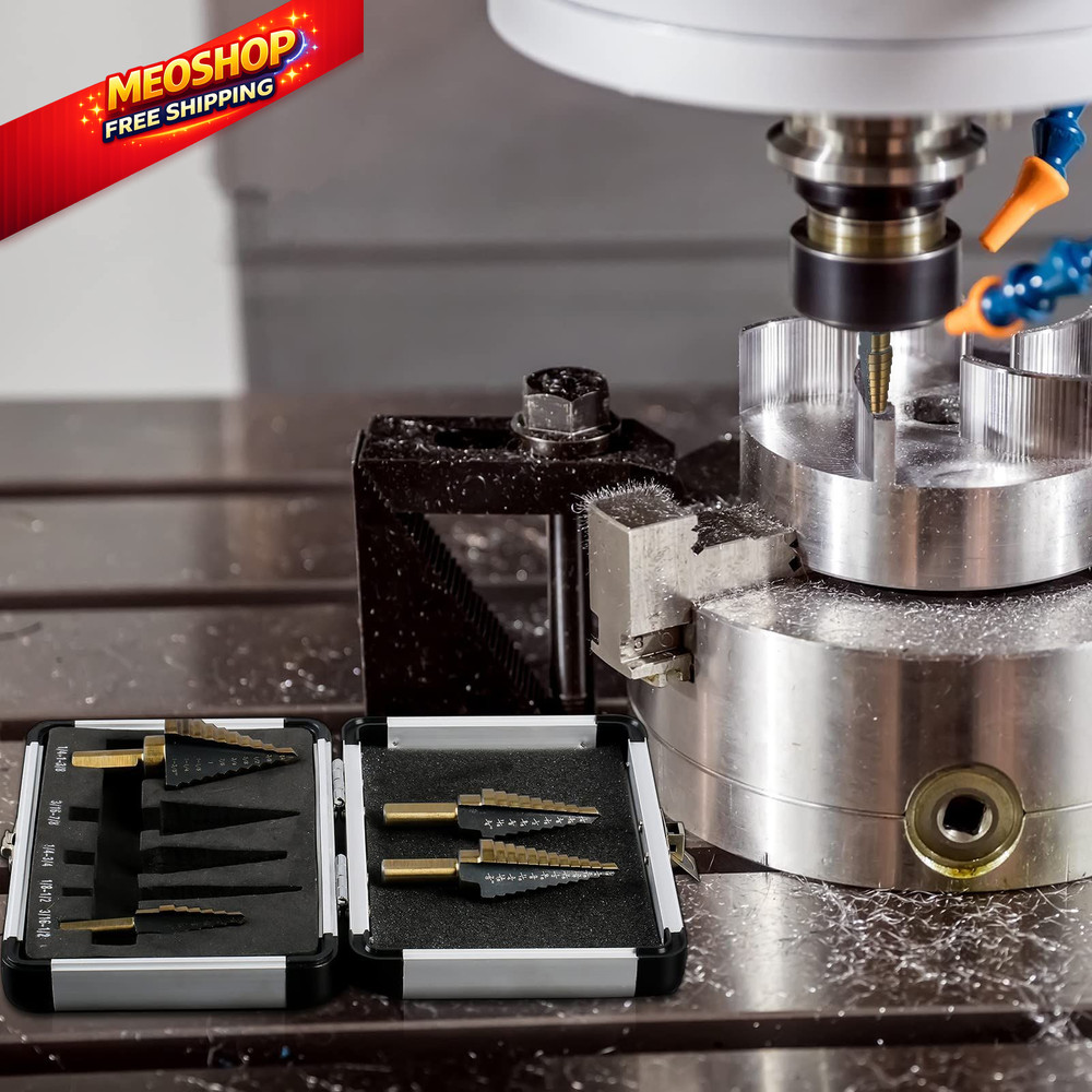 IRONANT Step Drill Bits, 5PCS HSS Titanium Bit Set, 50 Straight