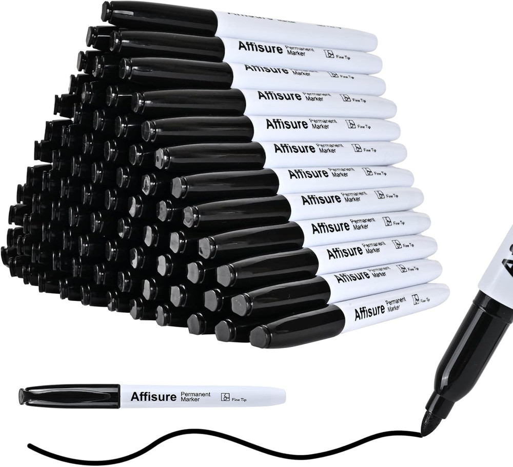 Permanent markers, 100 packs permanent markers bulk, quick dryingin one second,
