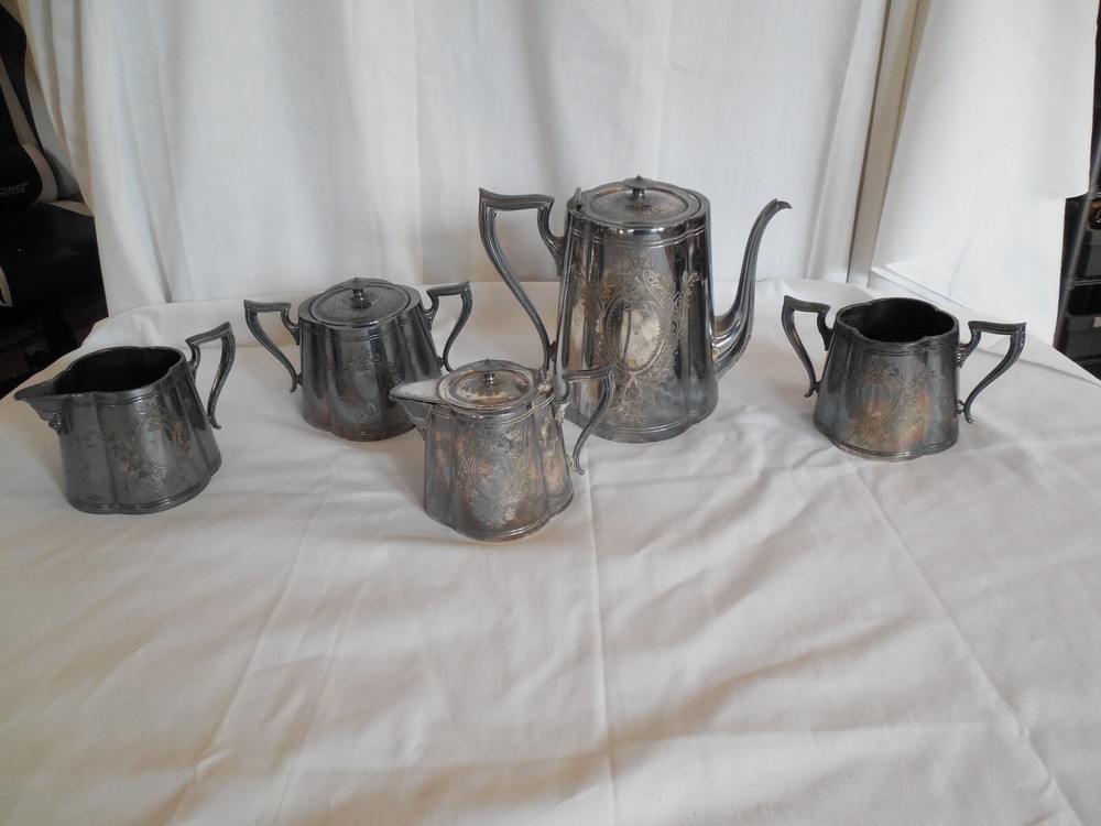 Vintage Knickerbocker silver tea set 5pc #2605