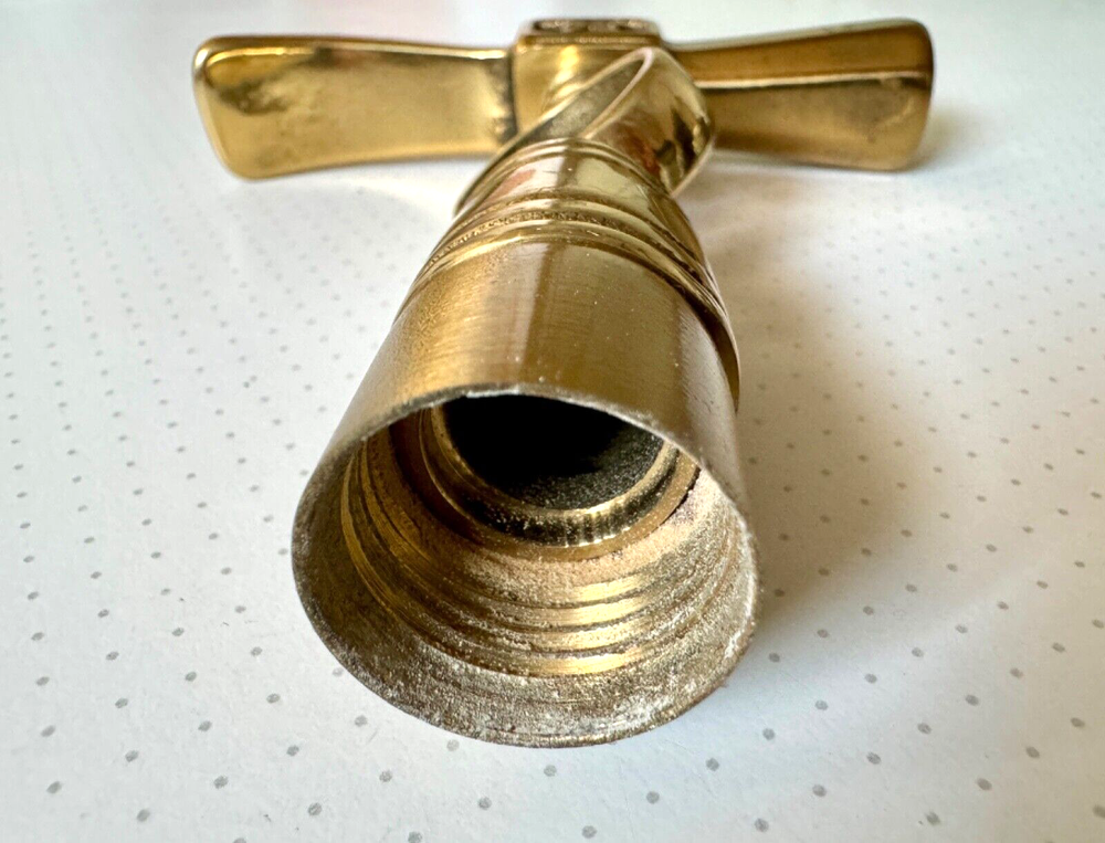 Vintage Firemans Solid Brass Claw Hammer Head Cane Handle- Engraved- Unique 50s