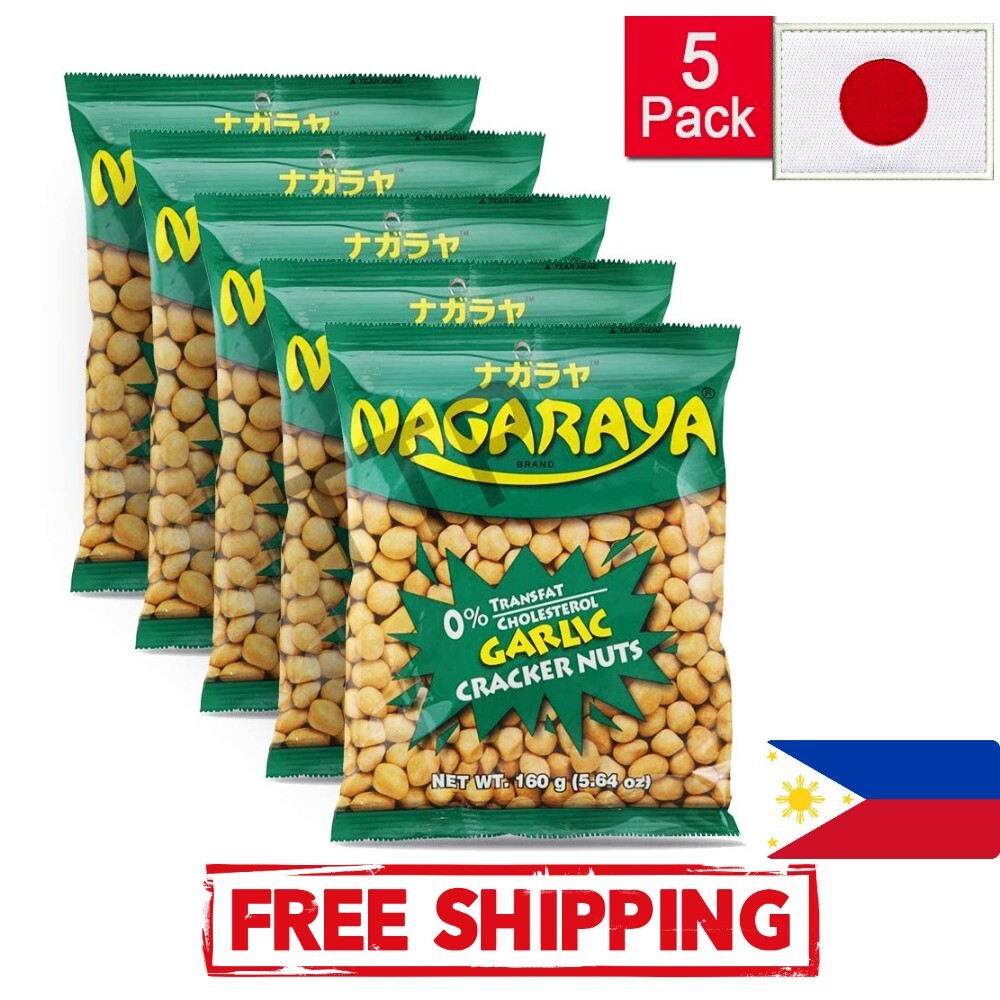 Nagaraya Cracker Nuts (Garlic Flavor) - 5.6oz (Pack of 5)