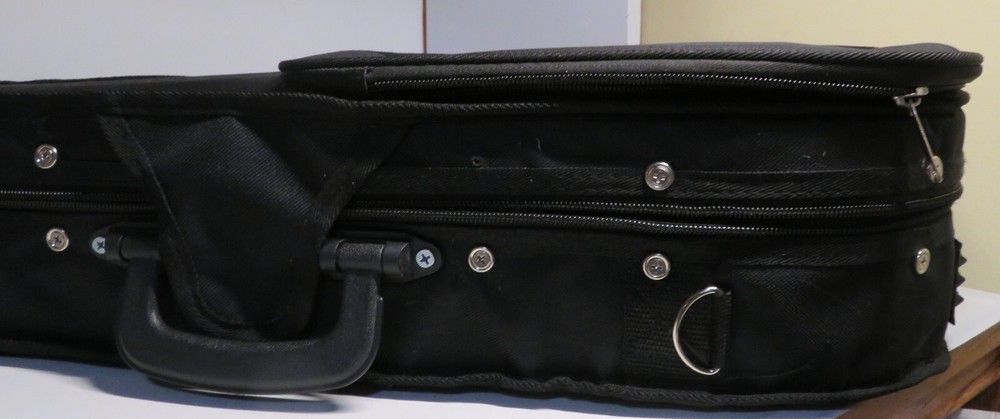 Durable Cloth Fluff Triangle Shape Carry Case Black Lining Violin Fiddle 27" OD