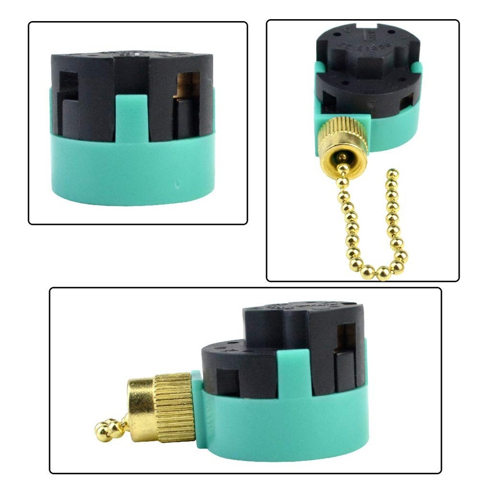 Topbuti 3 Pack Ceiling Fan Switch 3 Speed 4 Wire Zing Ear Brass,Nickel,Bronze
