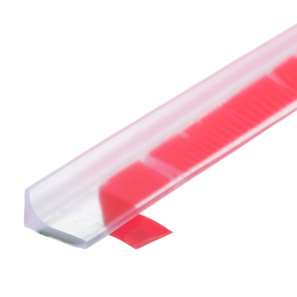 98"Lx0.8"Wx0.5"H Collapsible Shower Barrier Stopper Water Splash Guard, Clear