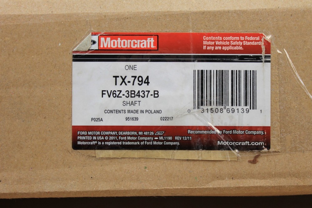 14-18 Ford Transit Connect Motorcraft Front Left Driver Side Axle Shaft Assembly