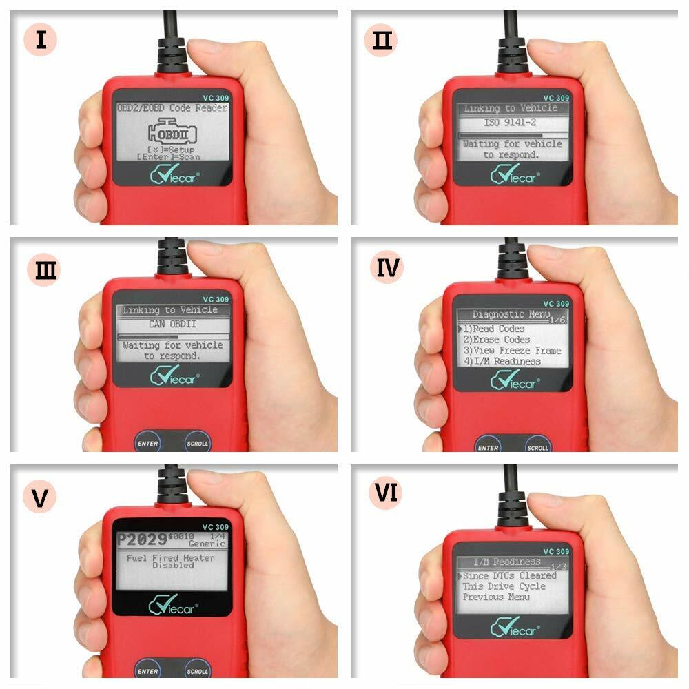EOBD OBDII Car Scanner Code Reader Auto Fault Engine Diagnostic Reset Tool VC309