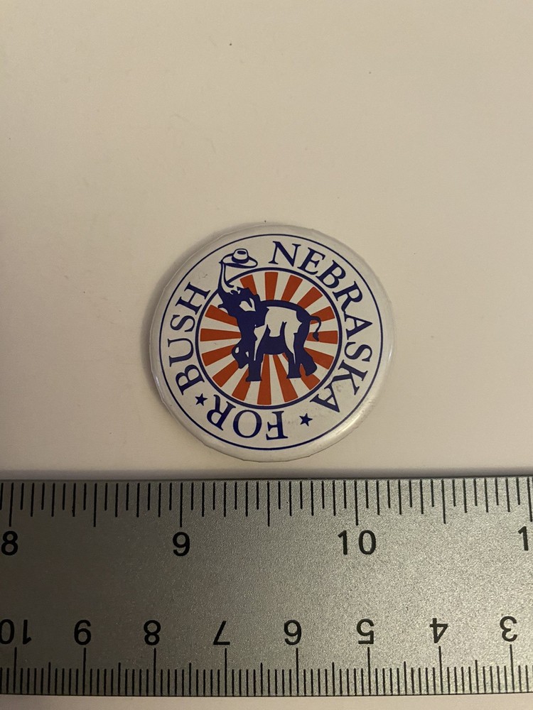 Nebraska For Bush Pin Back Button P98