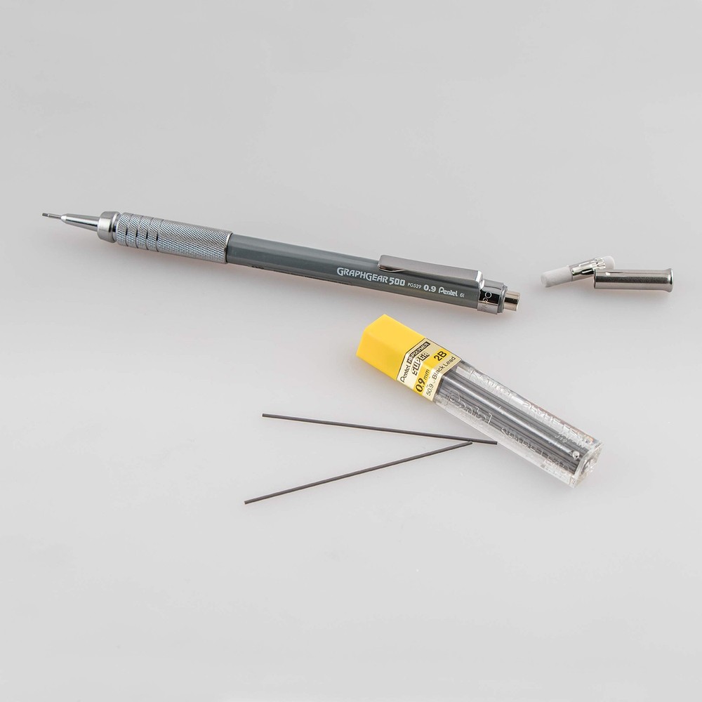 Pentel Technical Drafting Pencil Light Grey 0.7mm Refillable Industrial Design