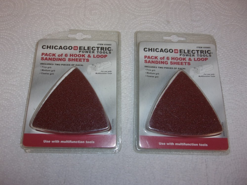 Chicago Electric Multi Tool Triangle Sanding Sheets # 65985, 2 PACKS 12 SHEETS