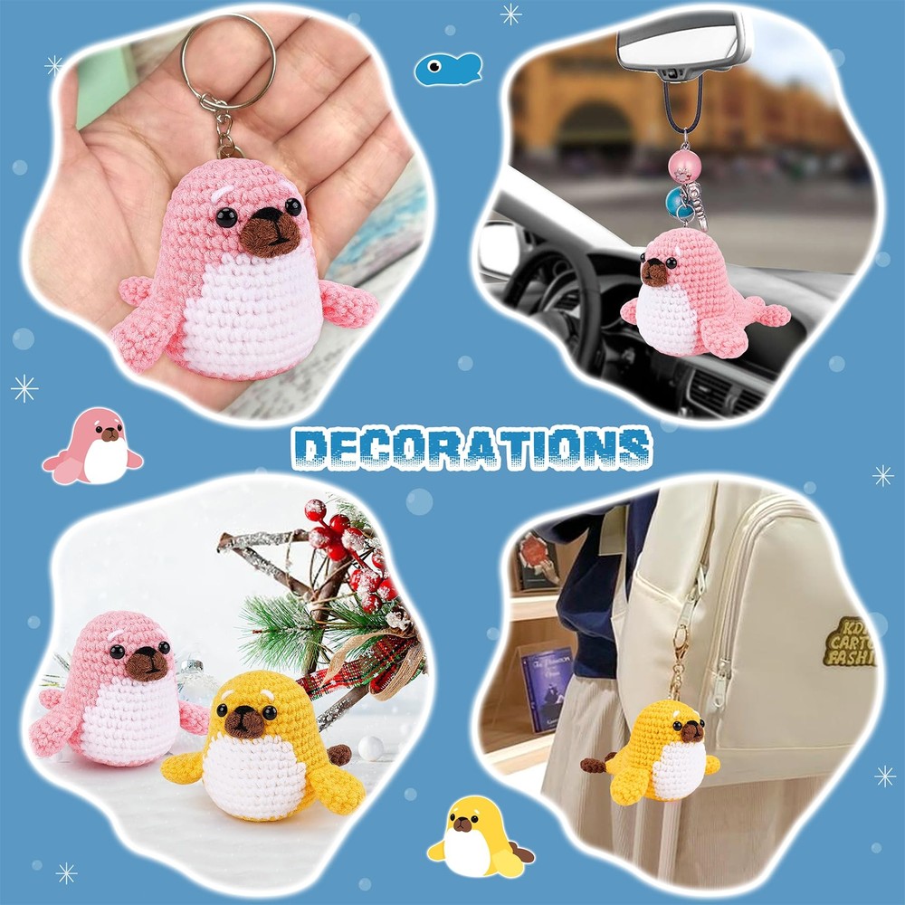 Crochet Kit for Beginners - Seal Crochet Kit with Step-by-Step Video Tutorial...