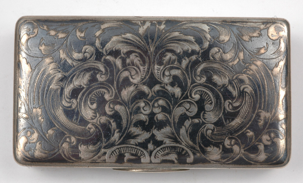 Russian silver with niello box, Tula, 1830/1840s