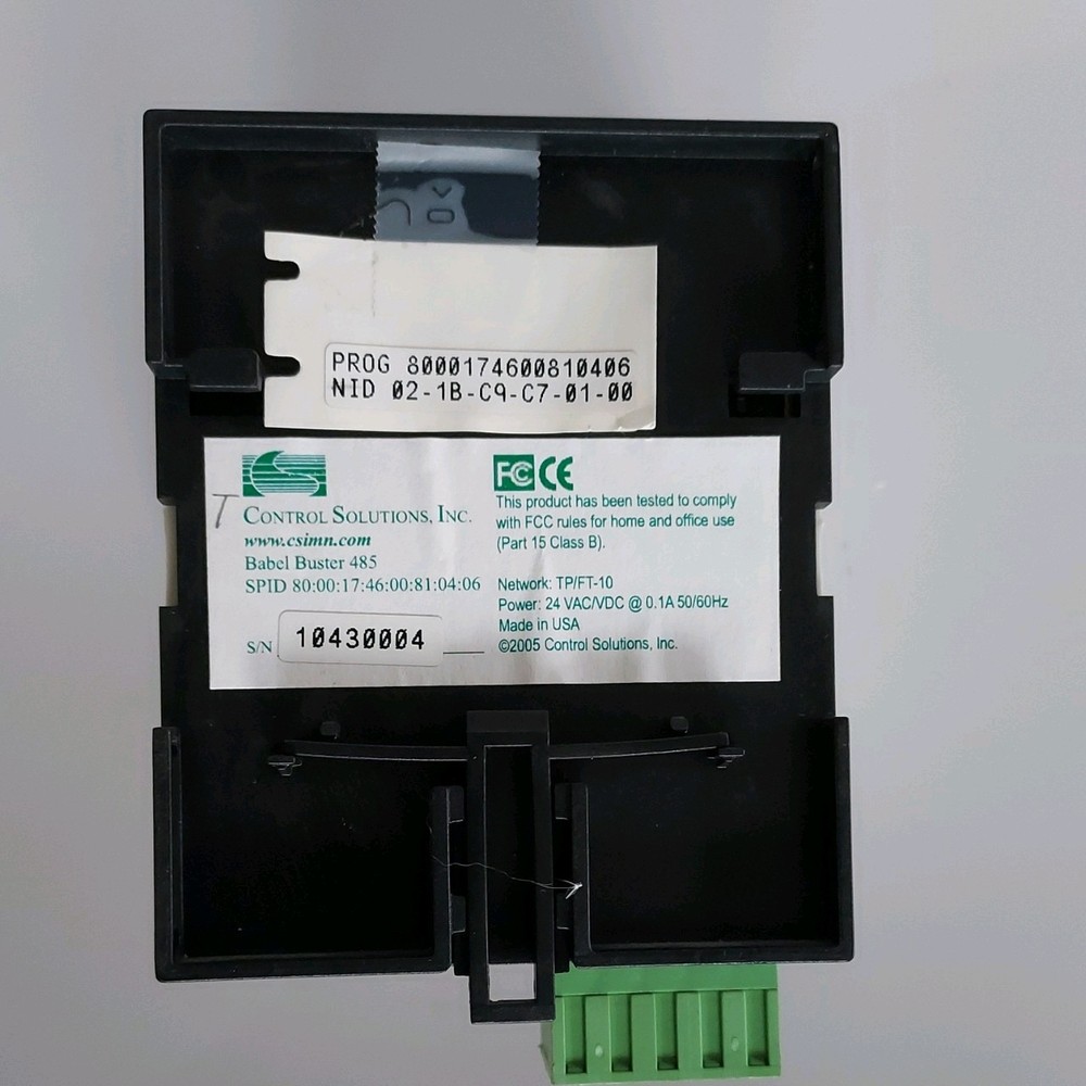 Used - Control Solutions Inc. - Babel Buster 485 - Lonworks Gateway
