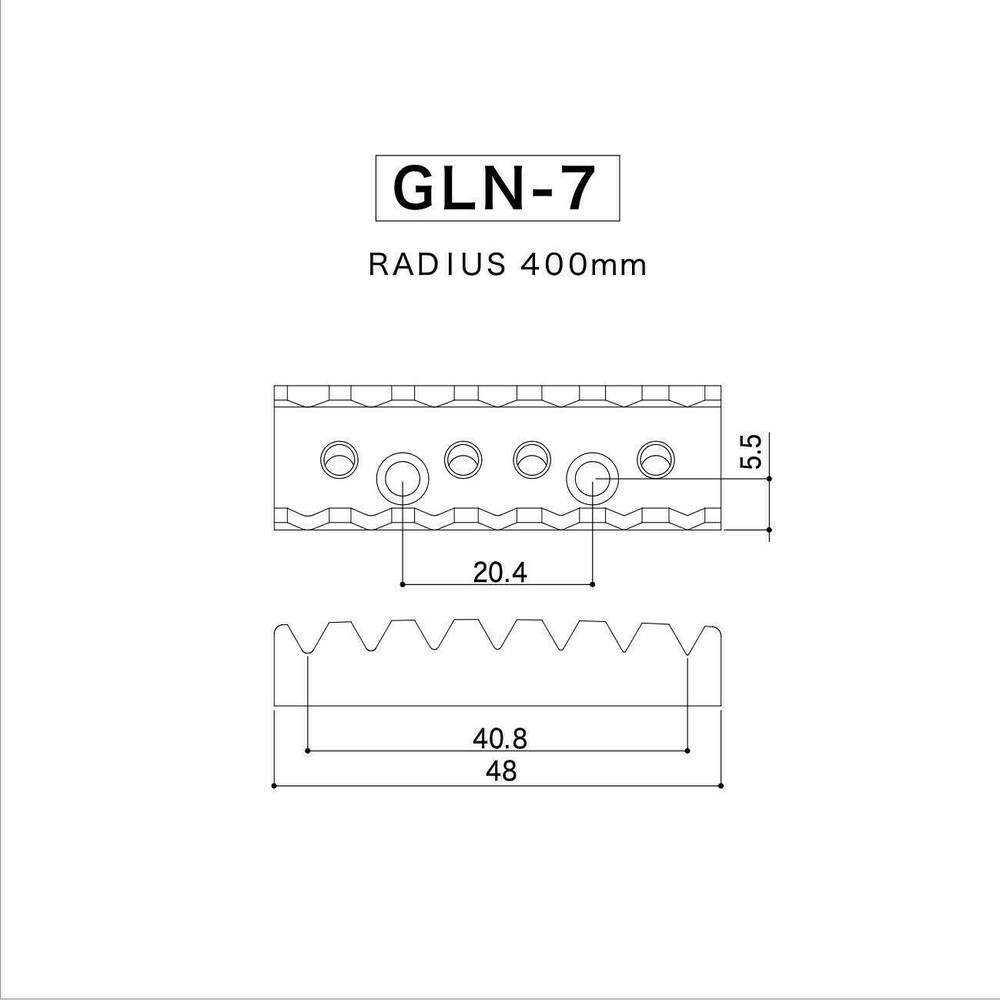 NEW Gotoh GLN-7 Locking Nut 7-String - Top Mount Type - 48mm Width - CHROME