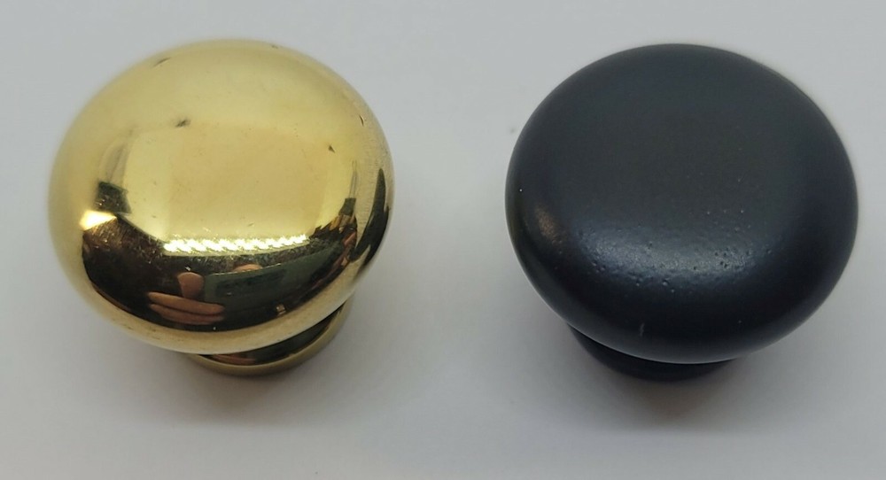 3/4" MUSHROOM Shaped Solid Brass black BOOKCASE Knob pull desk small cabinet dra