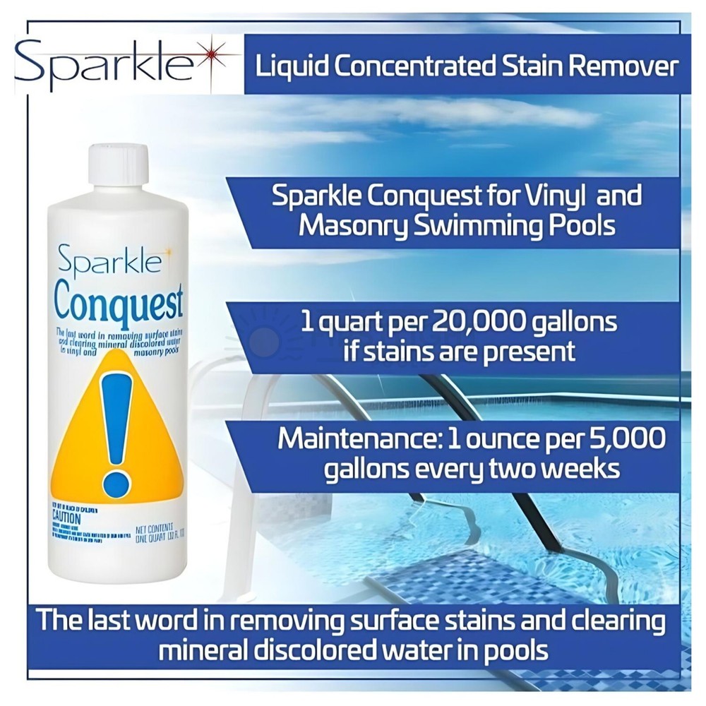 Sparkle Conquest Quart Sequestering Agent & Stain Remover for Plastered, Painted