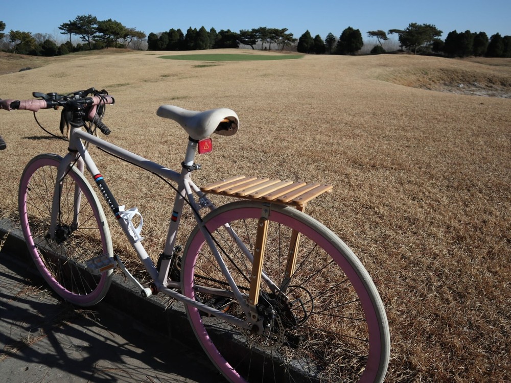 Bamboo Bicycle Rear Rack With Bungee Cords