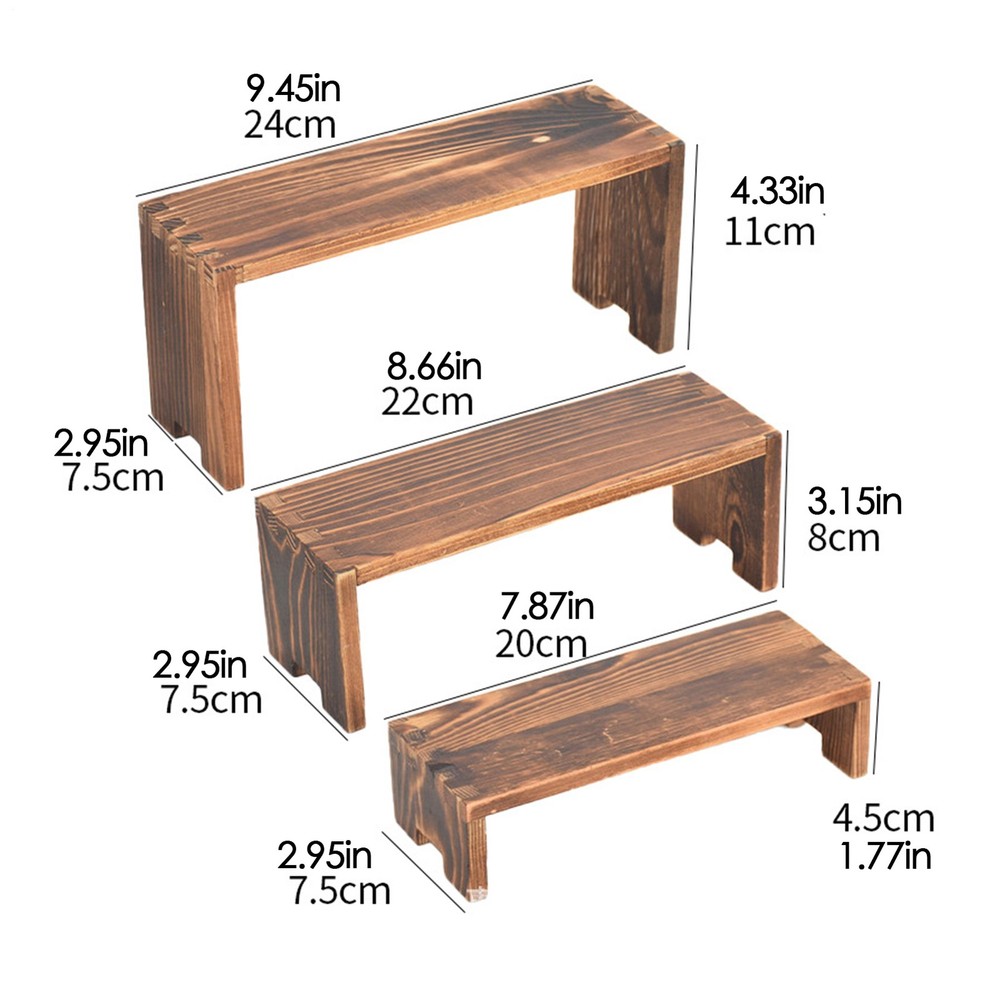 Wooden Risers For Table Display Wooden Cupcake Stand Rectangular Dessert