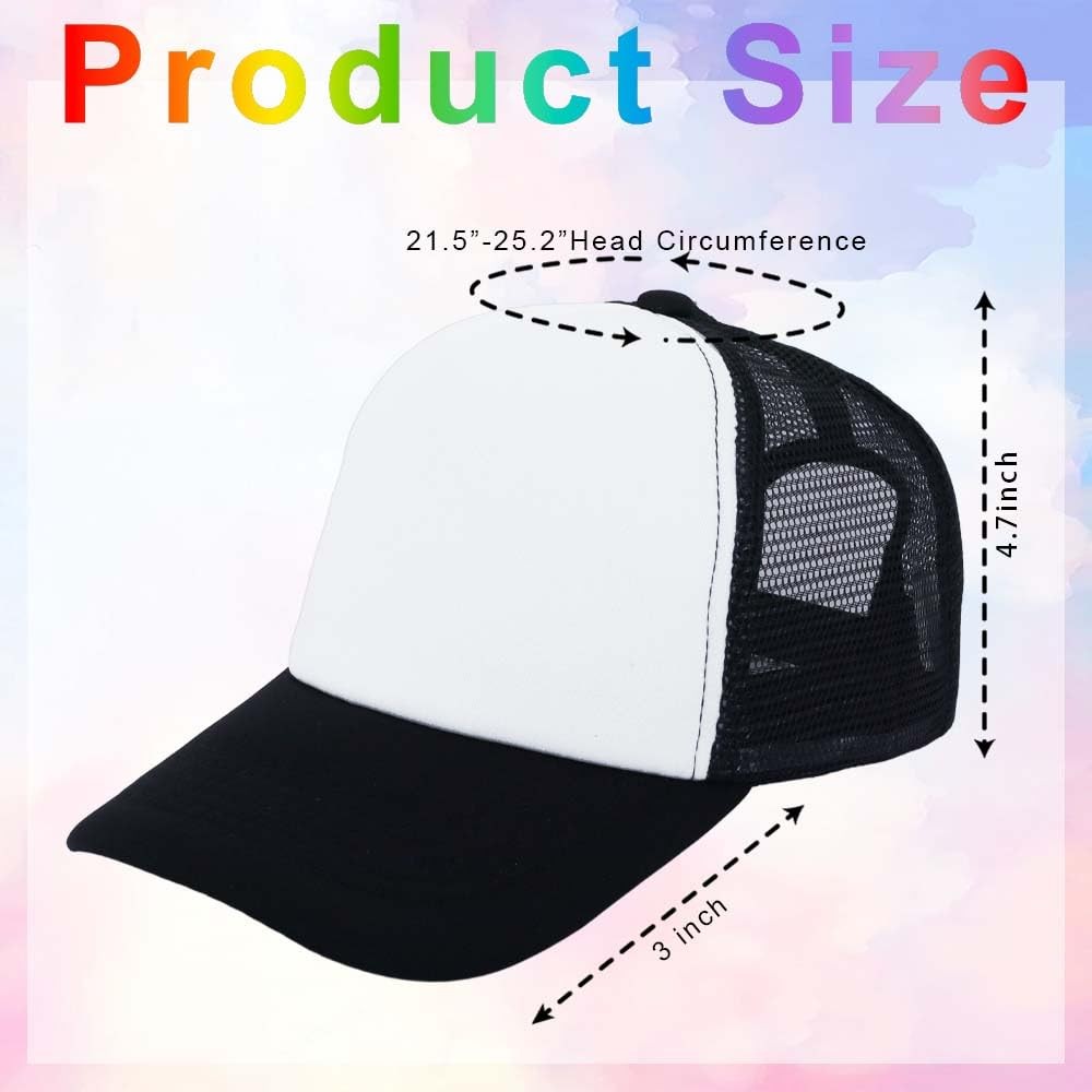 ZH 12 Blank Sublimation Trucker Hats Mesh Baseball Cap Polyester Adjustable Bulk