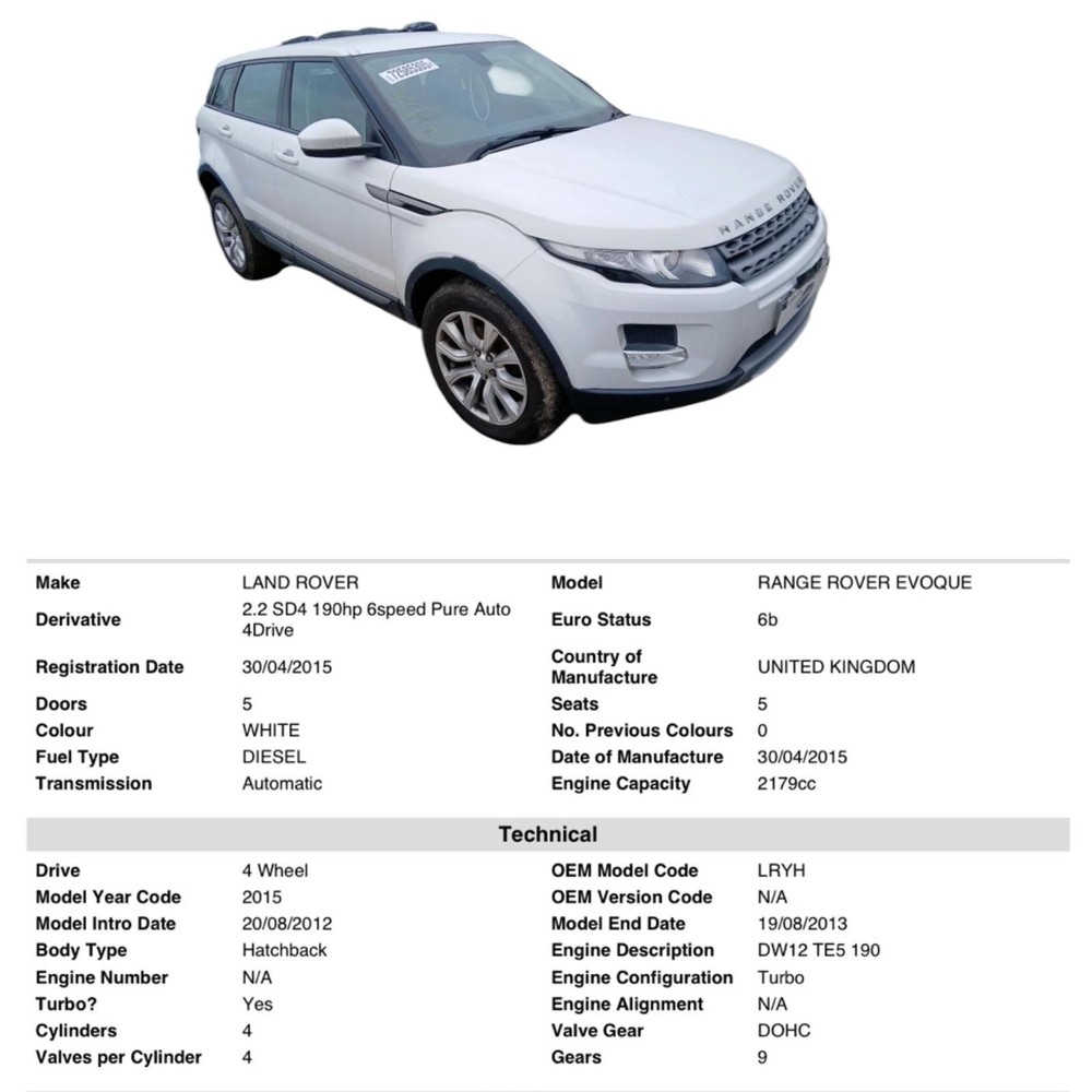 RANGE ROVER EVOQUE WING SUPPORT BRACKET FRONT RIGHT SIDE L538 2012-2018