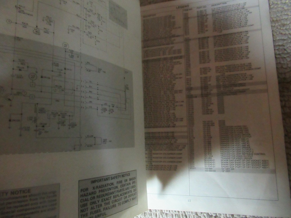 ZENITH DT1 montior arcade video game manual