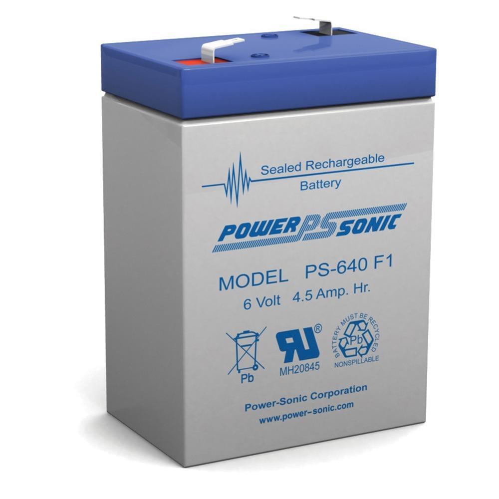 Power-Sonic 6V 4.5AH SLA Replacement Battery for Interstate SLA0905