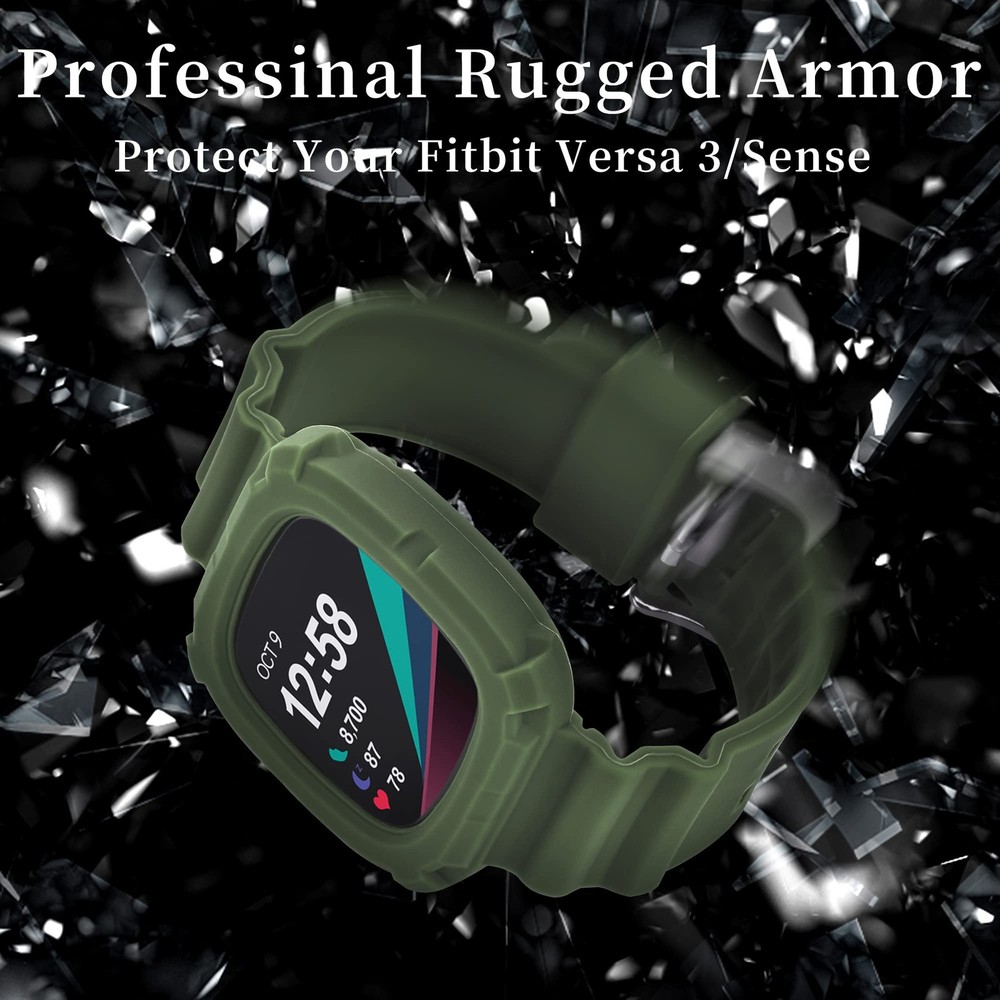 2-Pack Compatible with Fitbit Versa 4/Versa 3/Sense 2/Sense Bands with Case, ...