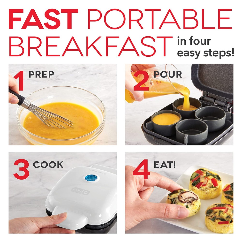 Dash Deluxe Egg Bite Maker - Electric (1 large, 4 mini), Black