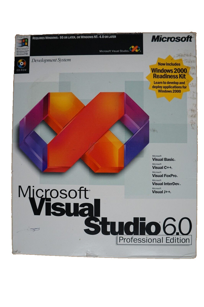 NEW SEALED Microsoft Visual Studio Professional 6.0 6 Basic WIN 10 11 659-00390
