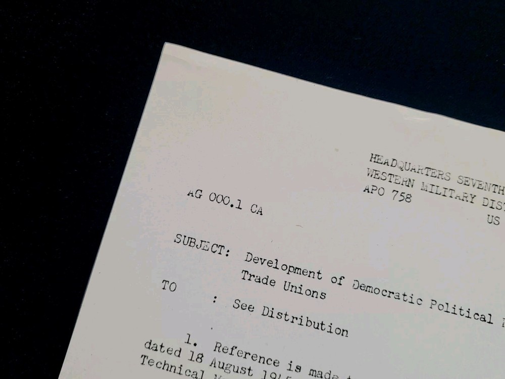 1945 Germany WWII US Army War Intelligence Document Development Political Party