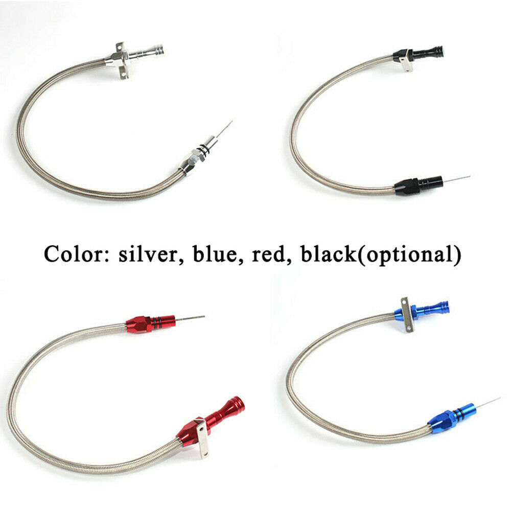 4L80E Chrome Stainless Flexible Transmission Dipstick Firewall Mount For Chevy