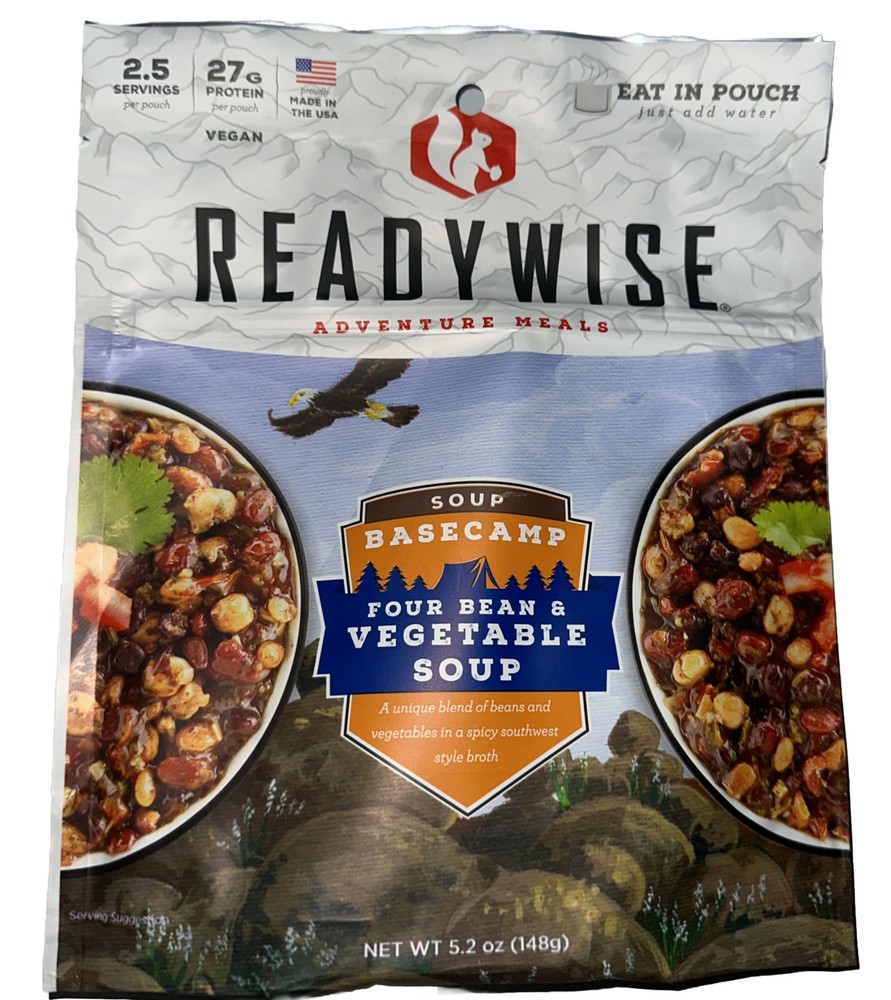 Two Packs - ReadyWise RW03-917 Basecamp Four Bean & Vegetable Soup, 2.5 Servings