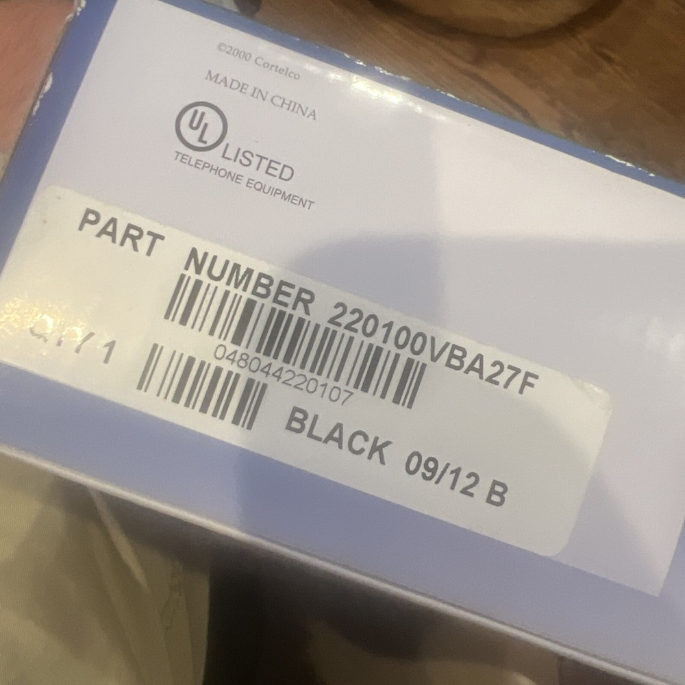 Cortelco Desk Phone 2201 Black New