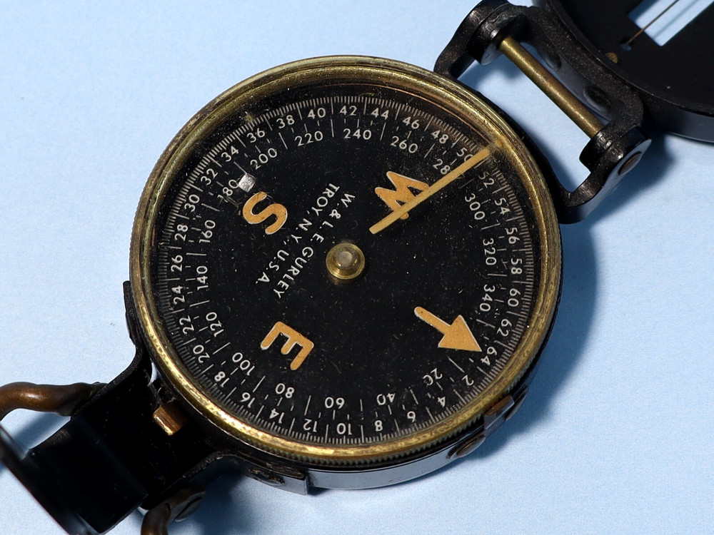 Antique W. & L. E. Gurley New York Tactical Compass Working #ESK