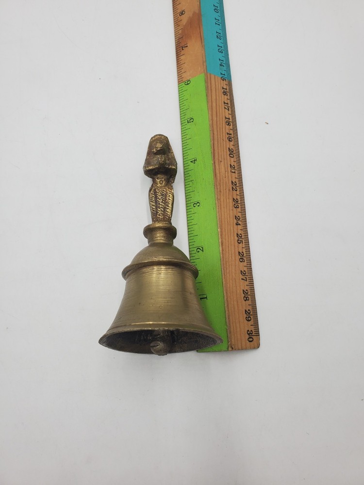 Old Brass Lord Hanuman Figurine Handcrafted Solid Temple Bell