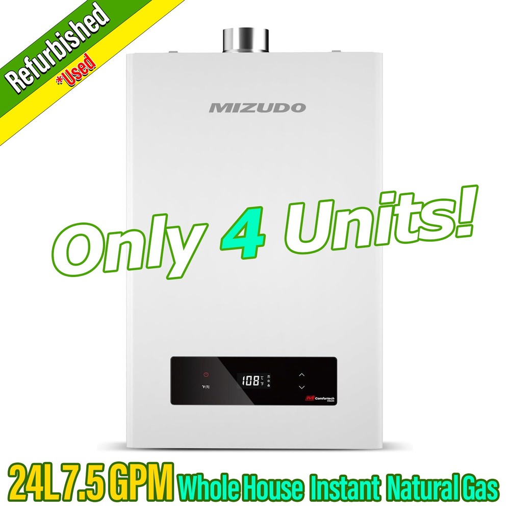 Used - 24L 7.5 GPM Tankless Water Heater Natural Gas Instant Hot for whole house