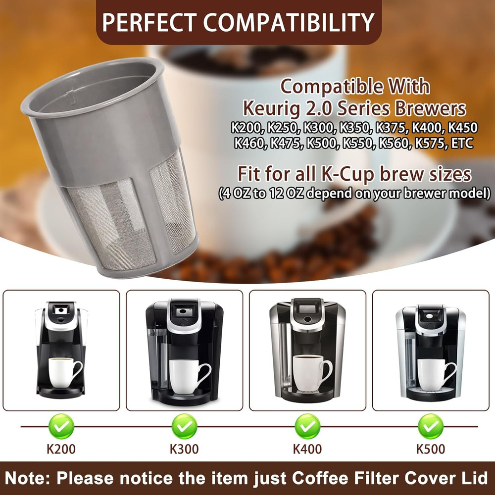 K250 Extra Reusable Coffee Inner Filter for Compatible with Keurigg My K Cup 2.0