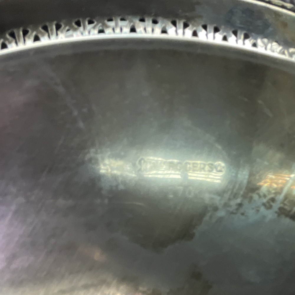 WM Rogers Silverplate Serving Tray Ornate Edge Engraved Design