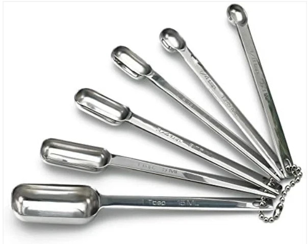 Stainless Steel Measuring Spoons Set 6pc – Spice Measuring Kitchen Tools Durable