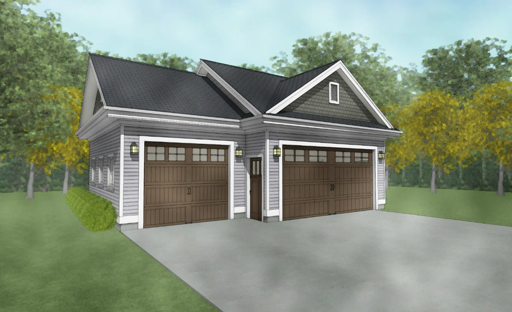 Triple Car / 3 Car Garage Plan / Architectural Blueprints - 33 x 25