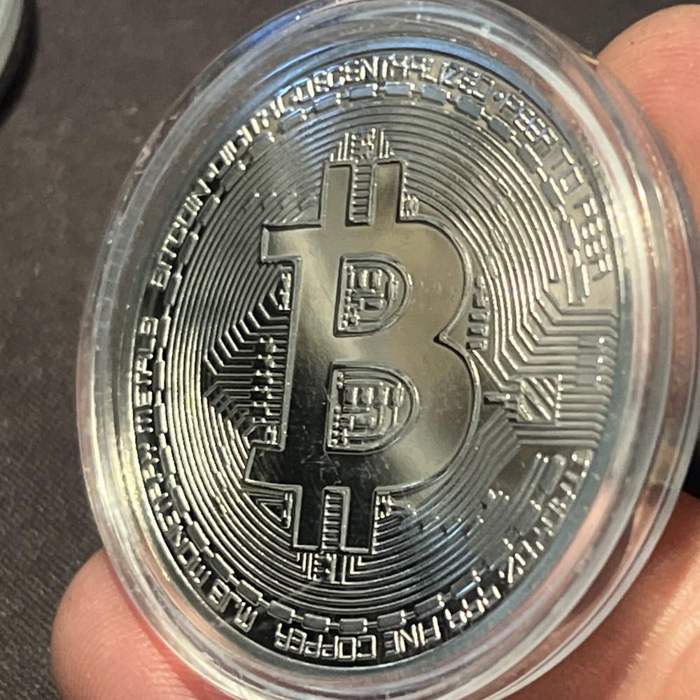 bitcoin coin Silver Plated