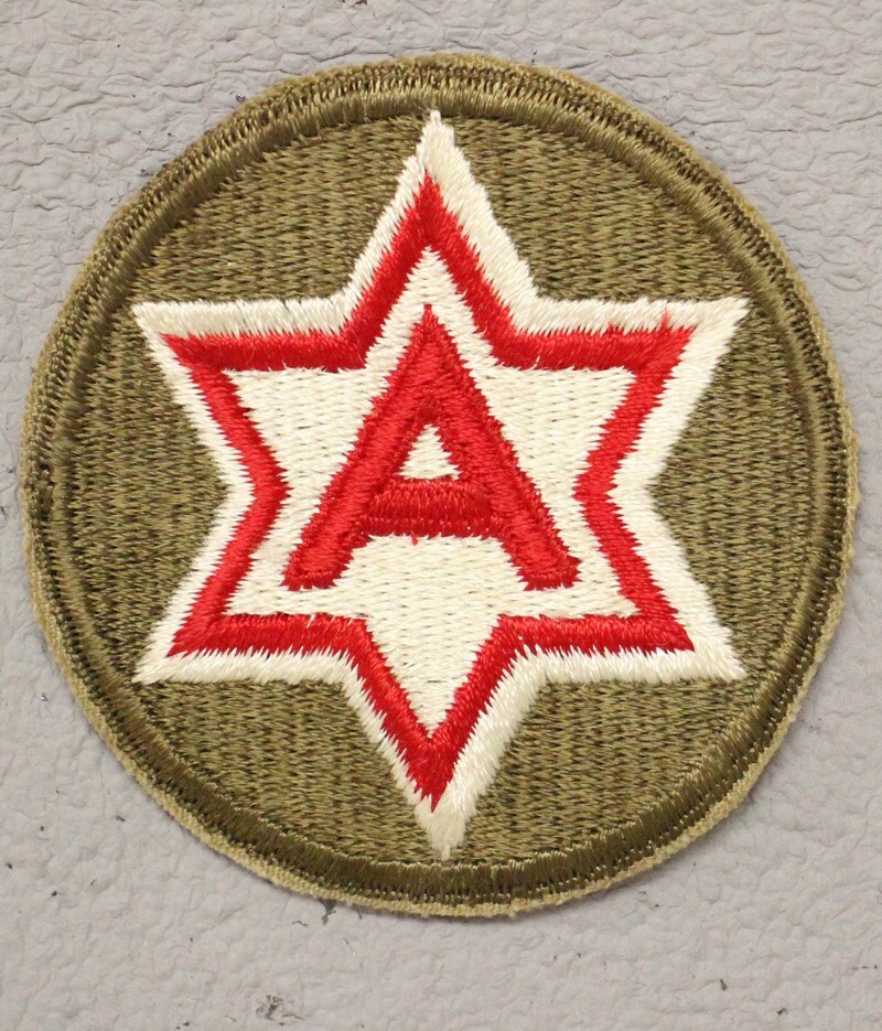 Army Patch: 6th Army - cut edge, WWII/1950's era