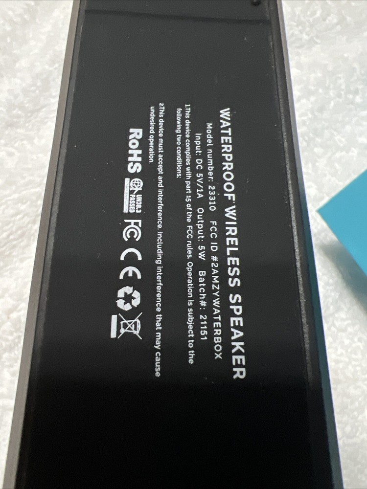 Waterbox Speaker IPX7 Waterproof BLACK