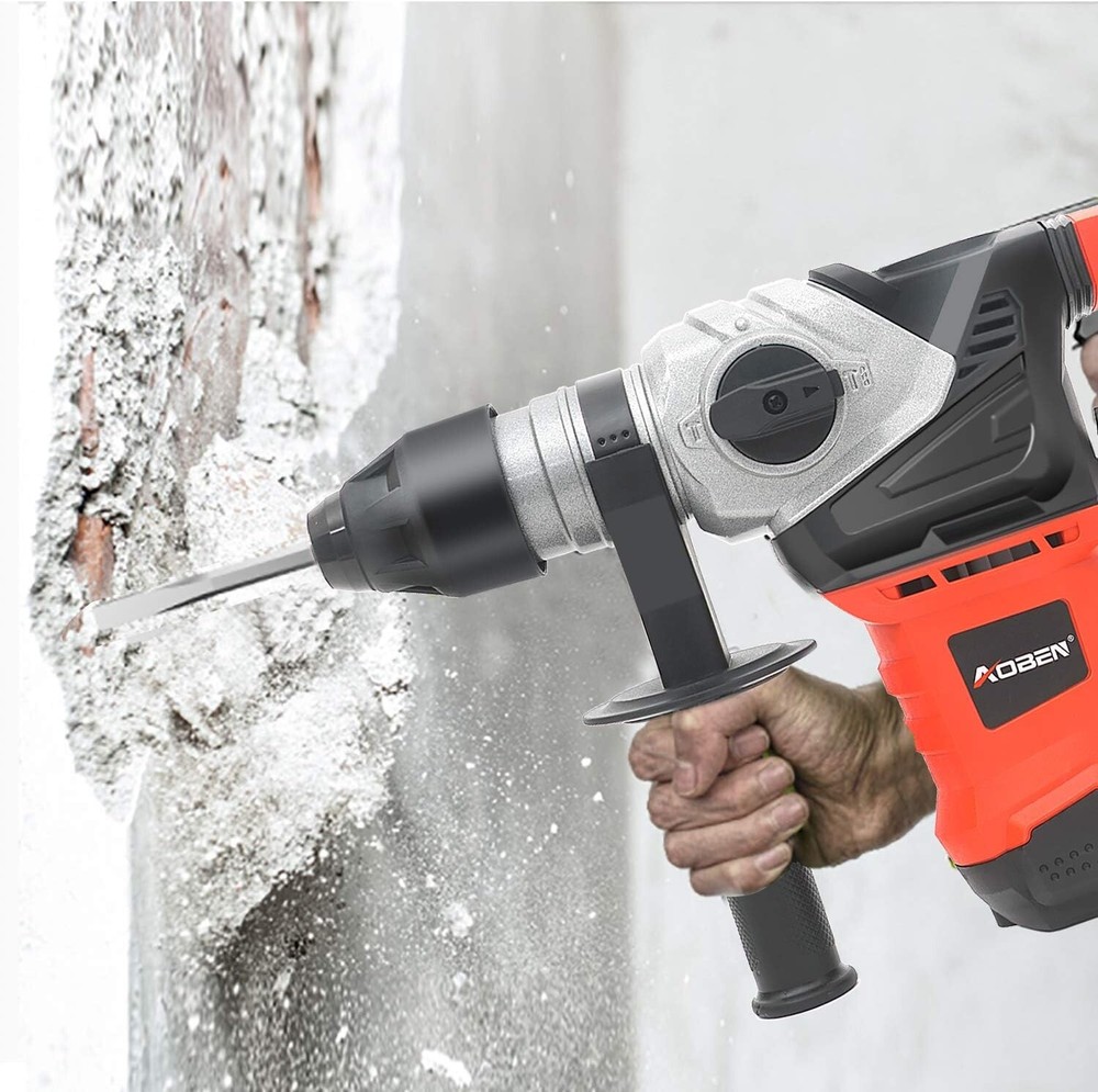 Corded 13 Amp Rotary Hammer - Efficient Demolition with Comprehensive Tool Kit