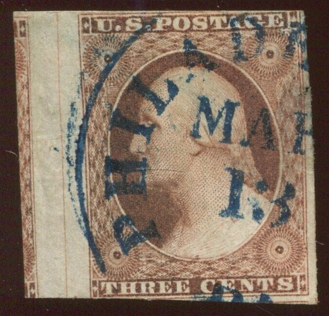 11A Washington Imperf Used Stamp with Full Straddle Margin Gutter BX5338