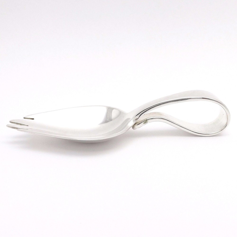 Hans Hansen Sterling Silver Ripple Danish Converted Dinner to Camping Fork Spoon